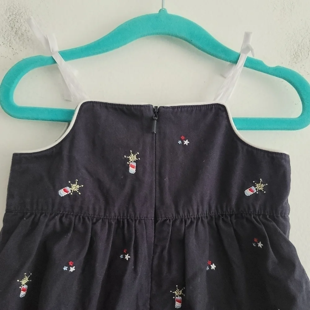 VTG Gymboree Embroidered Firecracker Fireworks July‎ 4th Romper